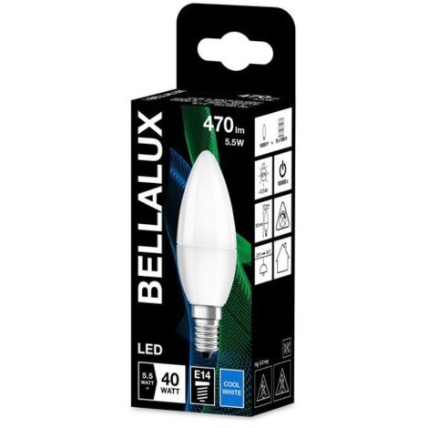 Bellalux Candela Lampadina Led E14 Bianco Freddo 4000 K 570W