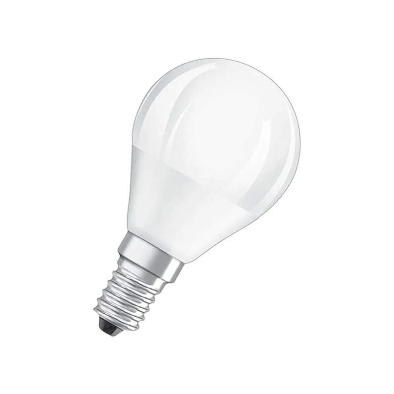 Lampadina led smerigliata a sfera E14, 3,3W, bianco caldo.