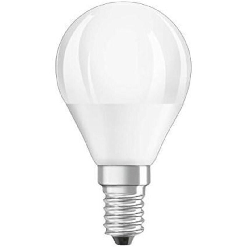 Lampadina led smerigliata a sfera E14, 4,9W, bianco caldo.