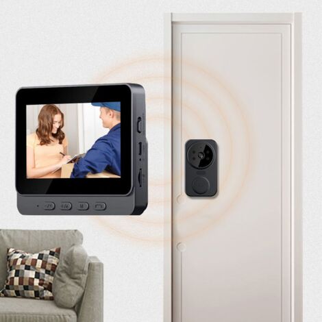 Belle de porte d'intercom visuel Vision nocturne infrarouge Type C 2.4GHz WiFi 2 voies Voix 480P haute fidélité large angle lentille Belle de porte vidéo sans fil