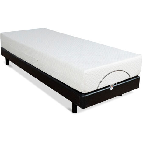 BELLECOUR LITERIE  Ensemble BODYSOFT 70x190 cm  Sommier électrique + Matelas Mémoire de forme