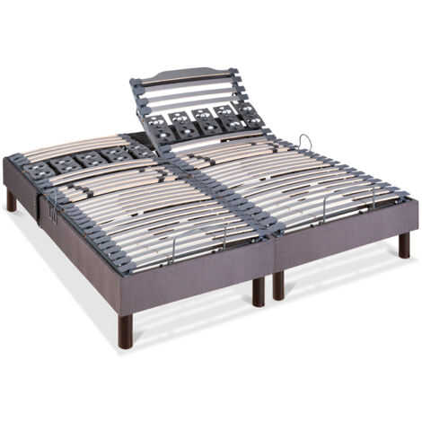 BELLECOUR LITERIE Ensemble Duo ATHENA 2x70x200 cm Sommiers électriques + Matelas Mémoire de forme