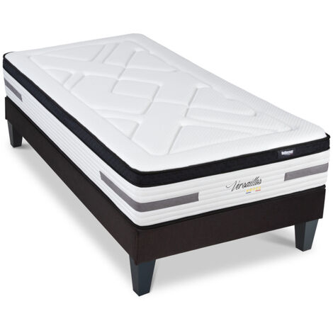 BELLECOUR LITERIE  Ensemble VERSAILLES 90x200 cm  Matelas Ressorts ensachés + Sommier Bois