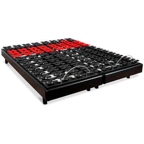 BELLECOUR LITERIE Jeu de 2 sommiers électriques SUPERFLEX 180x200 cm Plots - Noir