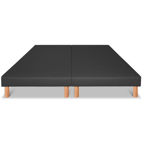 BELLECOUR LITERIE  Jeu de 2 sommiers tapissiers CAPUCINE 2x80x200 cm  Epaisseur 13 cm  Gris anthracite (pieds inclus)