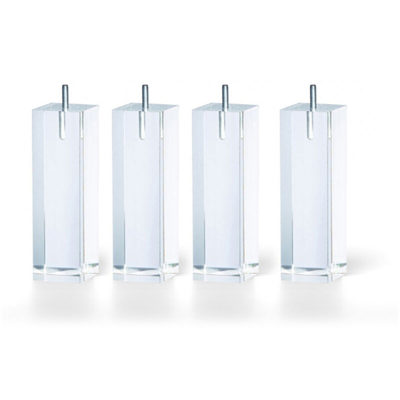 Literie Jeu de pieds de lit carrés Plexiglas Hauteur 20 cm (lot de 4) - Bellecour