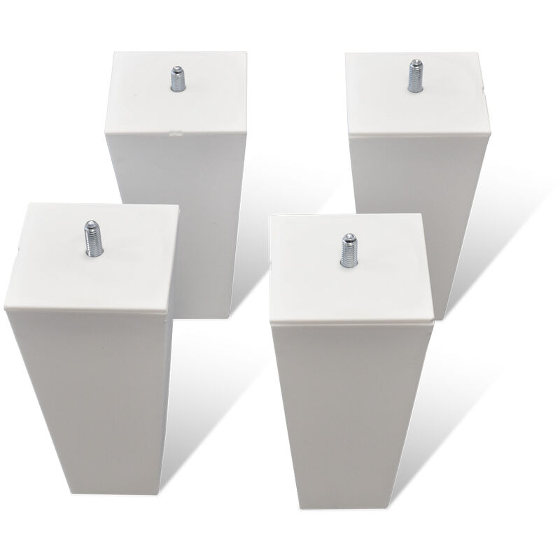 BELLECOUR LITERIE Jeu de pieds de lit triangulaires Blancs Hauteur 16 cm (lot de 4)