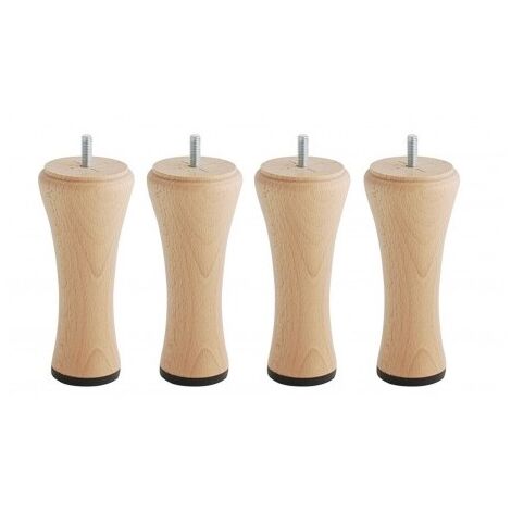 BELLECOUR LITERIE Pied de lit diabolo en bois verni Hauteur 20 cm (vendu à l'unité)