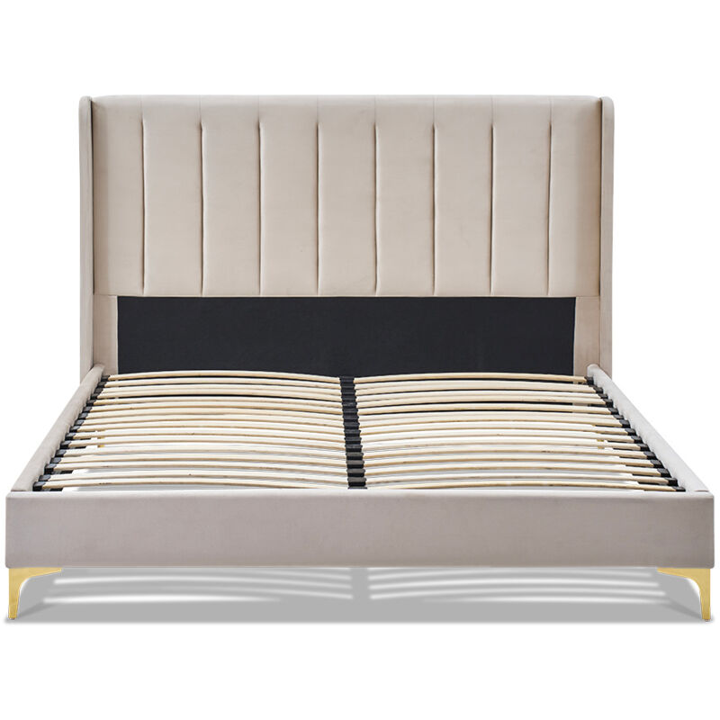 Literie Sommier avec tête de lit lavezzi 160x200 cm Coloris Beige - Bellecour