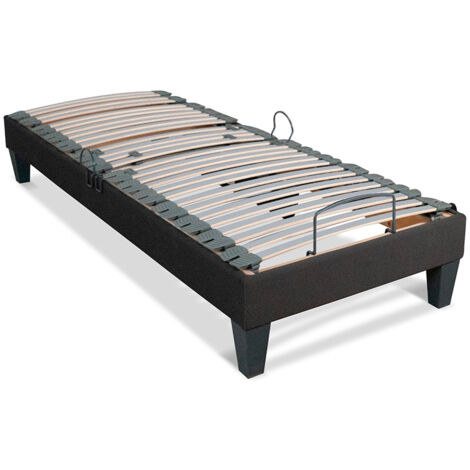 BELLECOUR LITERIE Sommier électrique AMIRAL 90x200 cm Lattes - Gris