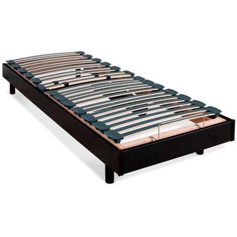 BELLECOUR LITERIE Sommier électrique FLEX 90x200 cm Lattes - Noir