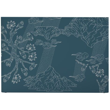 BELLECOUR LITERIE  Tête de lit déhoussable NORVEGE 140x110 cm  Coloris Bleu