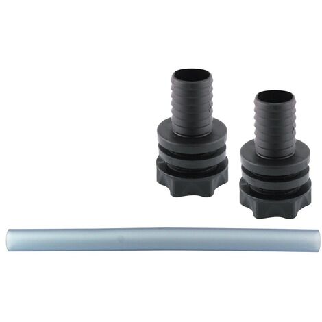 Belli – Kit de connexion récupérateur d'eau translucide – Raccord pour gouttière – Installation facile sur cuves – Comprend 2 bouchons noirs