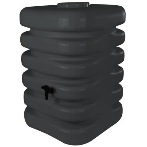 Belli – Récupérateur d'eau de pluie 350 litres – Cubique en polyéthylène – Résistant aux UV et au gel – Couleur anthracite