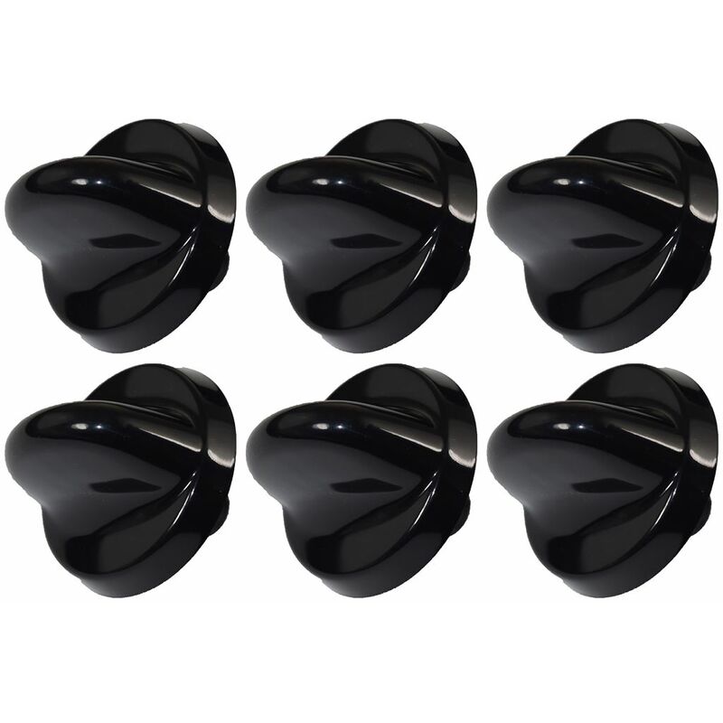 Ufixt - Belling 300 Series Compatible Black Oven Cooker Hob Control Knob Pack of 6