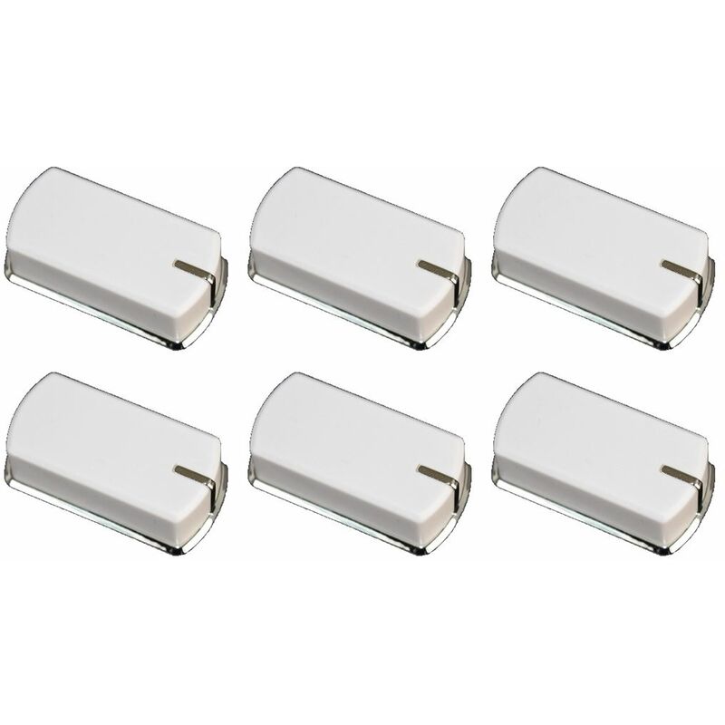 Ufixt - Belling Compatible White Silver Oven Cooker Hob Grill Control Knob Pack of 6