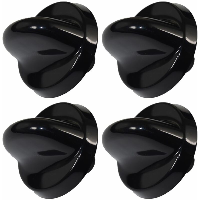 Ufixt - Belling 300 Series Compatible Black Oven Cooker Hob Control Knob Pack of 4
