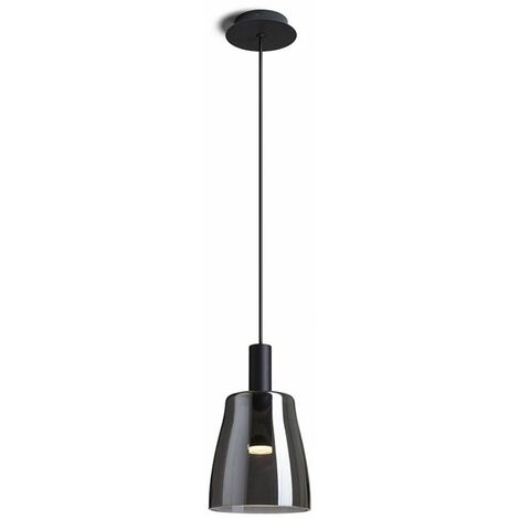 BELLINI M Lampe à suspension LED verre fumé noir 230V LED 5W 30° 3000K
