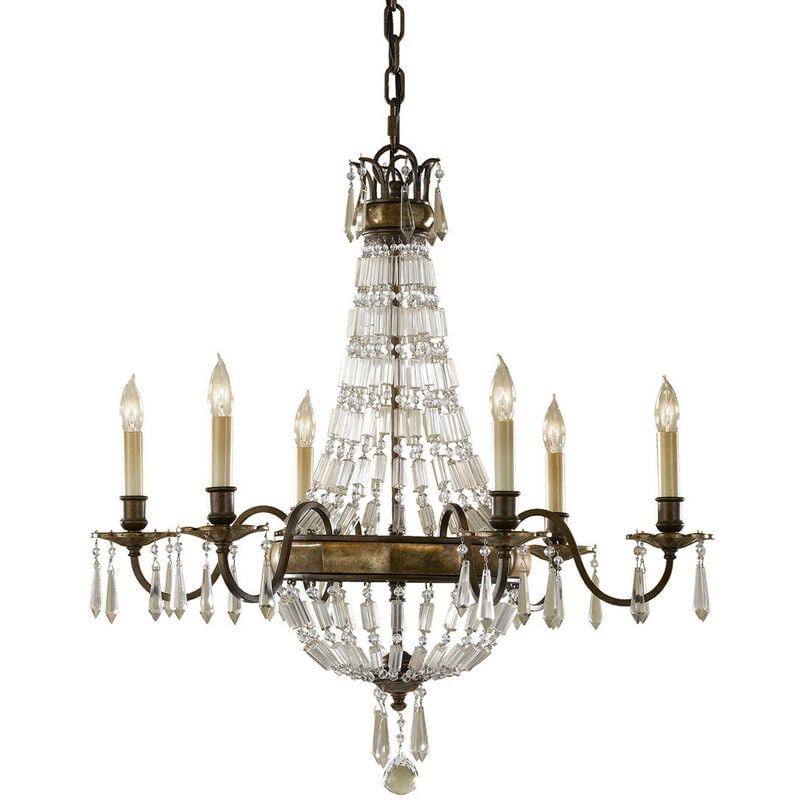 Elstead Bellini - 6 Light Chandelier British Bronze Finish, E14