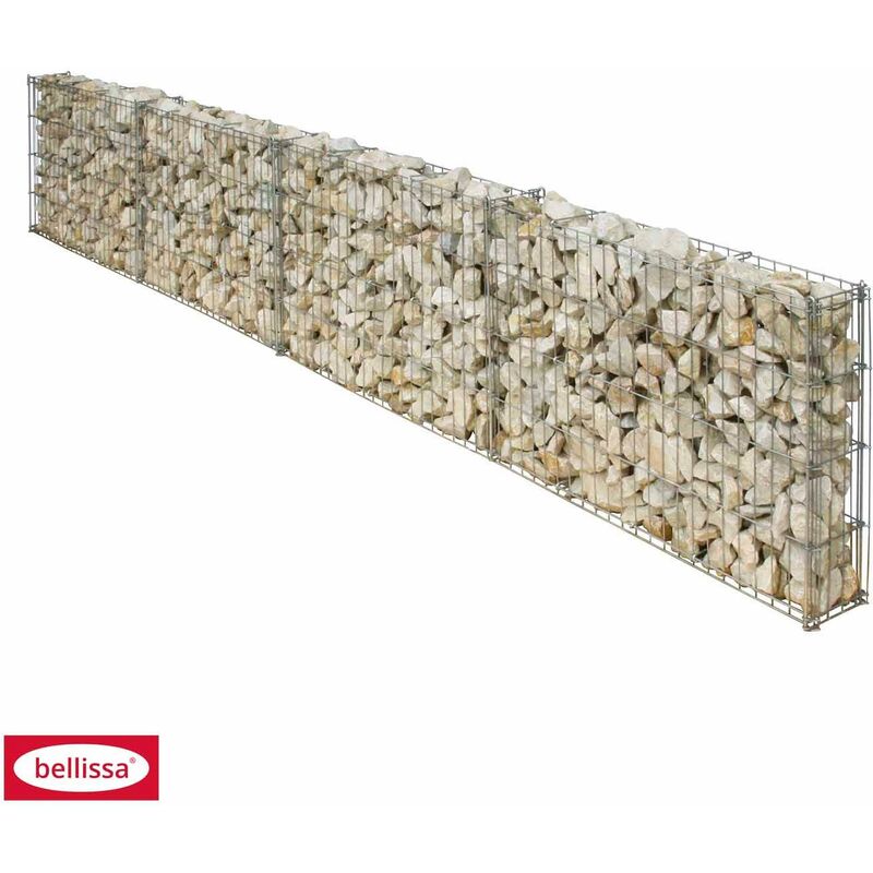 Bellissa Mauer Gabione 232x40cm Erweiterbar Formbar Steingabione