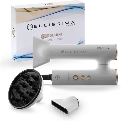 BELLISSIMA Imetec 11918 Asciugacapelli Digitale Ionico 1400W Bianco e Oro