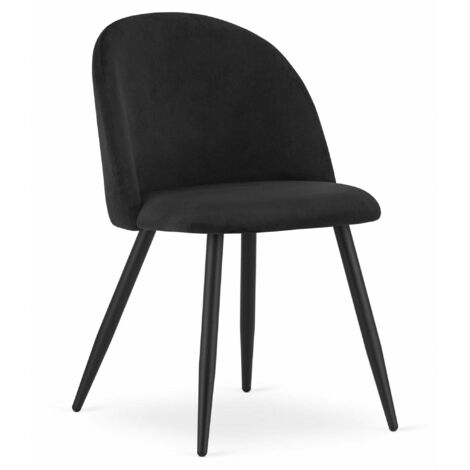BELLO Stuhl - schwarzer Samt / schwarze Beine x 1