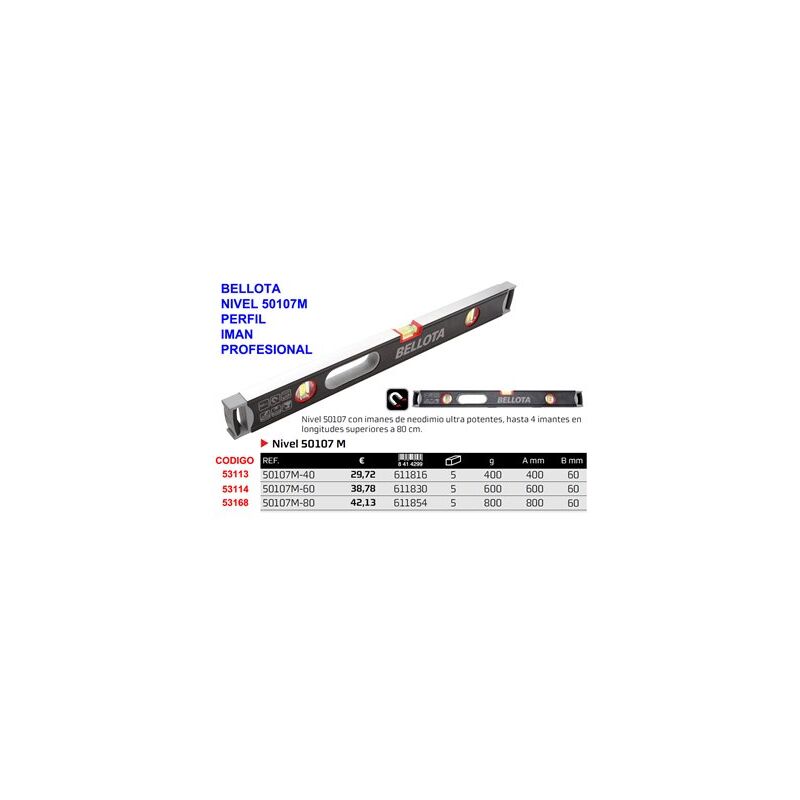 50107M-40 livello professionale con profilo magnetico - Bellota