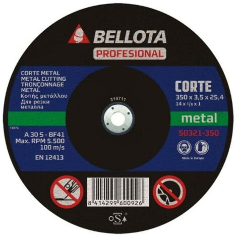 bellota disco 50321-350x25.4x3.5 mm metal prof.maq.estacionaria