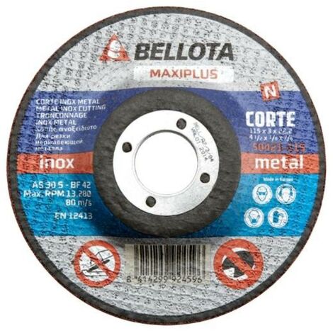 bellota finstock disco 50421-115x22.2x3.0 mm inox metal maxiplus