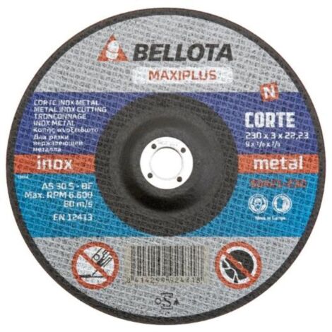 bellota finstock disco 50421-230x22.2x3.0 mm inox metal maxiplus
