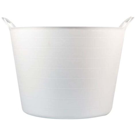 Bellota – Seau blanc 42L en polyuréthane recyclé – Flexible avec poignées renforcées – Haute résistance thermique et chimique – Empilable