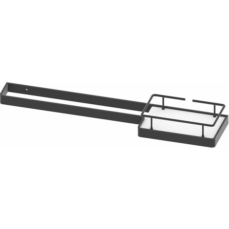 BELTRAN 10921 TURIN Toallero Con Bandeja Corian Y Defensa 60 cm Negro/Blanco - ref: 064-10921