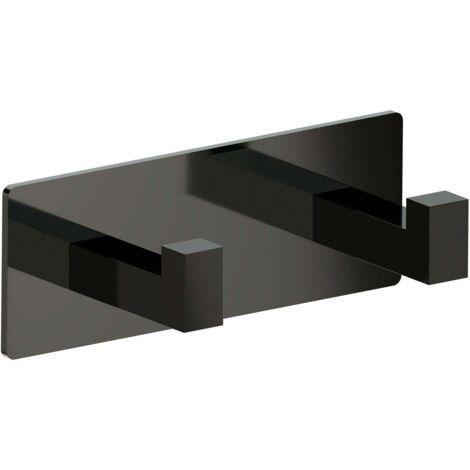 BELTRAN 20261 LUKA Percha Doble Cromo Negro Adhesivo - ref: 064-20261