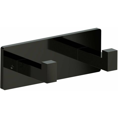 BELTRAN 20285 LUKA Percha Doble Cromo Negro Atornillar - ref: 064-20285