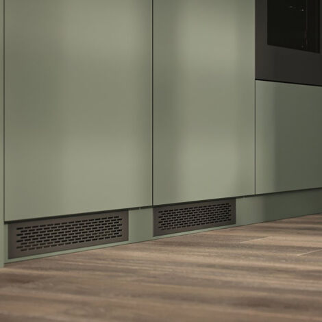 Belüftungsgitter Stegblech Aluminiumgitter 80x480mm Lüftungsgitter ovale Lochung Gold eloxiert