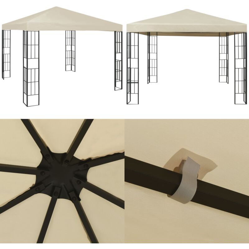 Vidaxl - Belvédère 3x3 m Crème - Tonnelle - Abri Solaire - Parasol - Terrasse - Jardin - Home & Living
