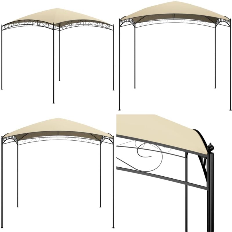 Belvédère 3x3x2,65 m Crème 180 g/m² - Abris Extérieurs - Gazebo - Parasol - Auvent - Tente De Jardin - Home & Living