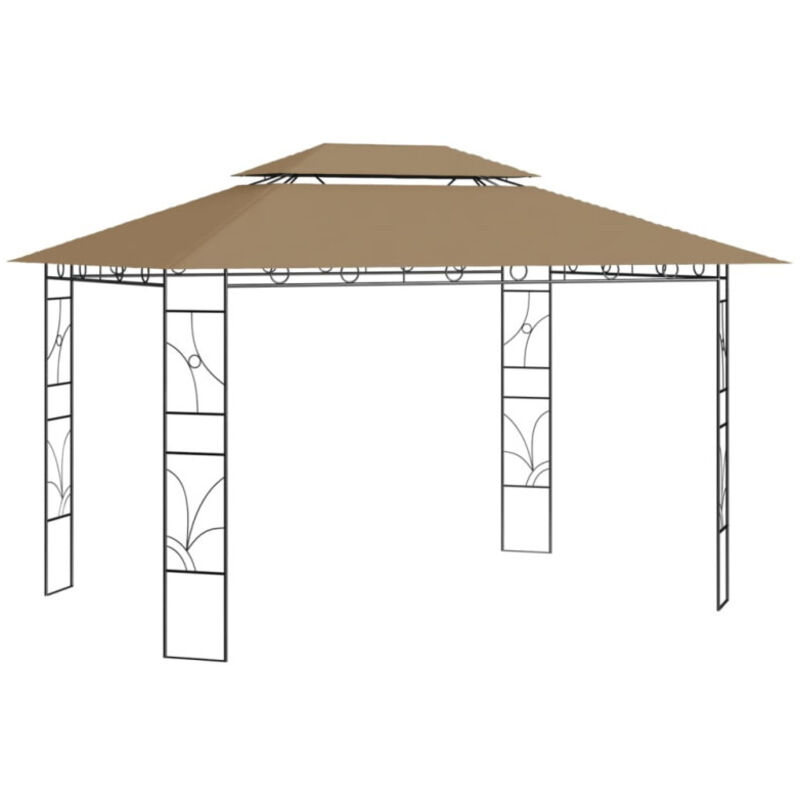Vidaxl - Belvédère 4x3x2,7 m Taupe 160 g/m²