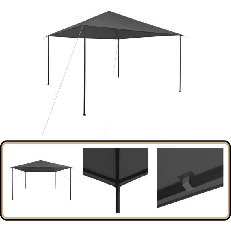 Vidaxl - Belvédère 4x4x3 m Anthracite 180 g/m² - Chapiteau - Gazebo - Tente Extérieure - Abri Jardin - Parasol Géant