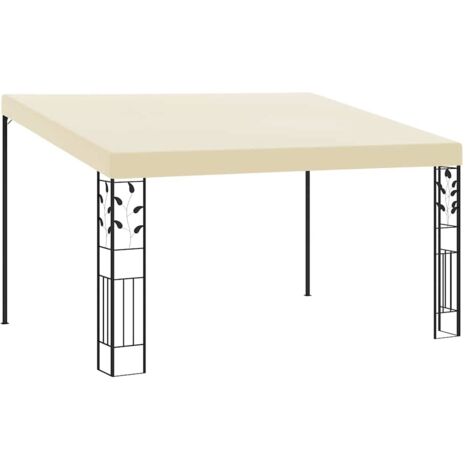 Belvédère à montage mural, Belvédère de barbecue, Tonnelle et Pergola de jardin 4x3x2,5 m Crème NKK81916