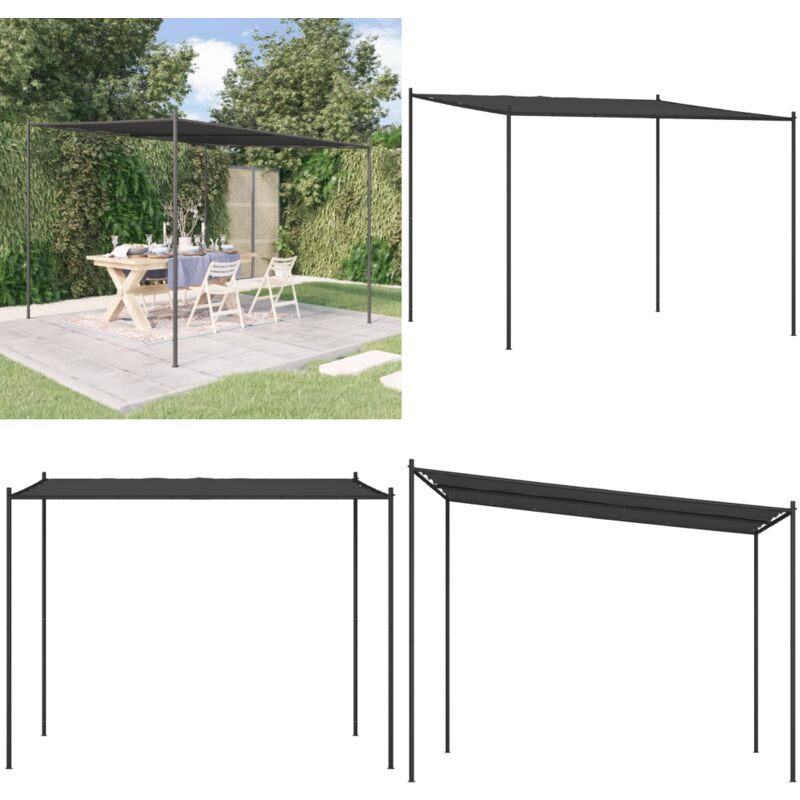 Vidaxl - Belvédère anthracite 3x3 m 180 g/m² tissu et acier - Abri Extérieur - Tente Événement - Parasol - Gazebo - Auvent Pliable - Home & Living