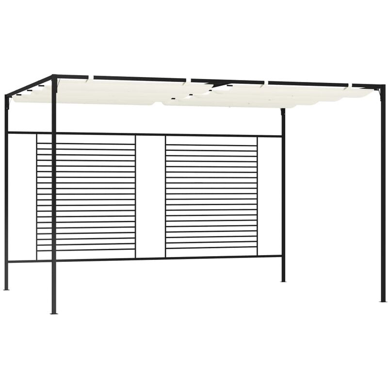 Vidaxl - Belvédère avec auvent rétractable 3x4x2,3 m Crème 180 g/m²