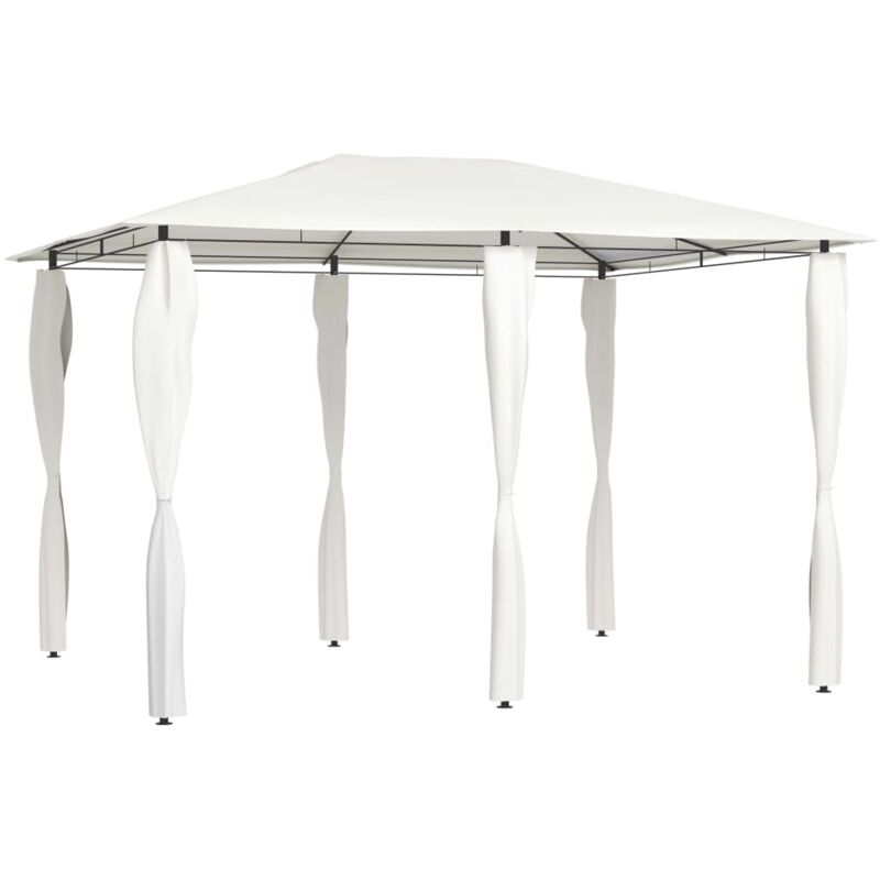 Vidaxl - Belvédère avec revêtement de poteaux 3x4x2,6 m Crème 160 g/m²