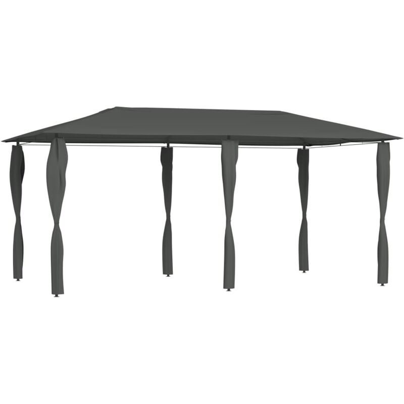 Vidaxl - Belvédère à revêtement de poteaux 3x6x2,6 m Anthracite 160 g/m²