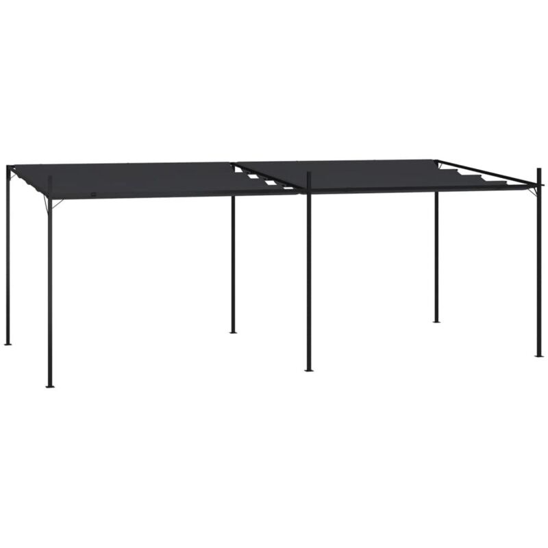 Gazebo Con Tetto Retrattile 600x300x233 Cm Antracite Vidaxl