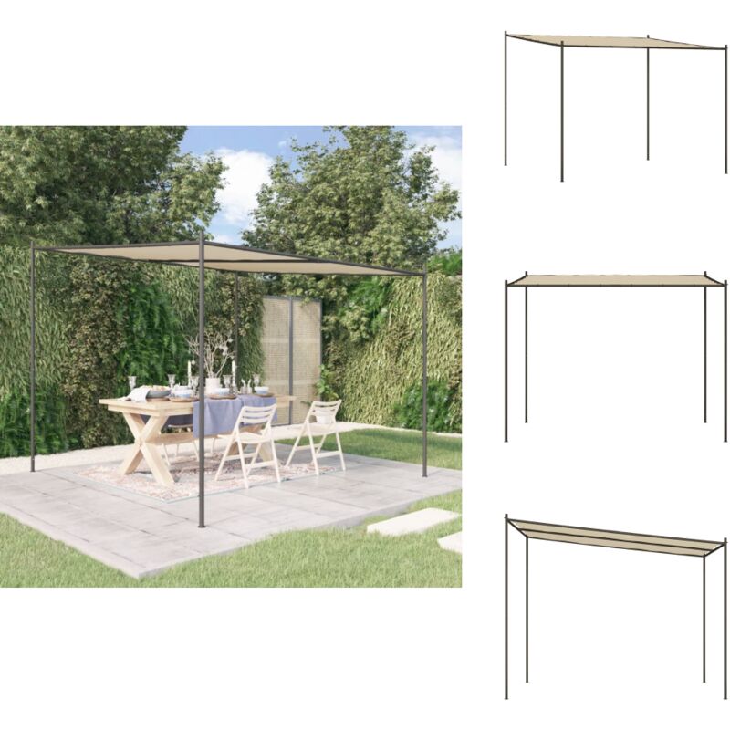Vidaxl - Belvédère beige 3x3 m 180 g/m² tissu et acier - Abri Extérieur - Gazebo - Parasol - Tente Événement - Abri Jardin