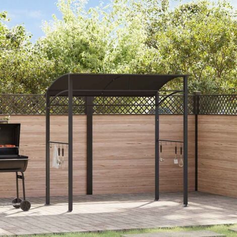 TORANA Belvédère de barbecue 215x150x220 cm Anthracite Acier