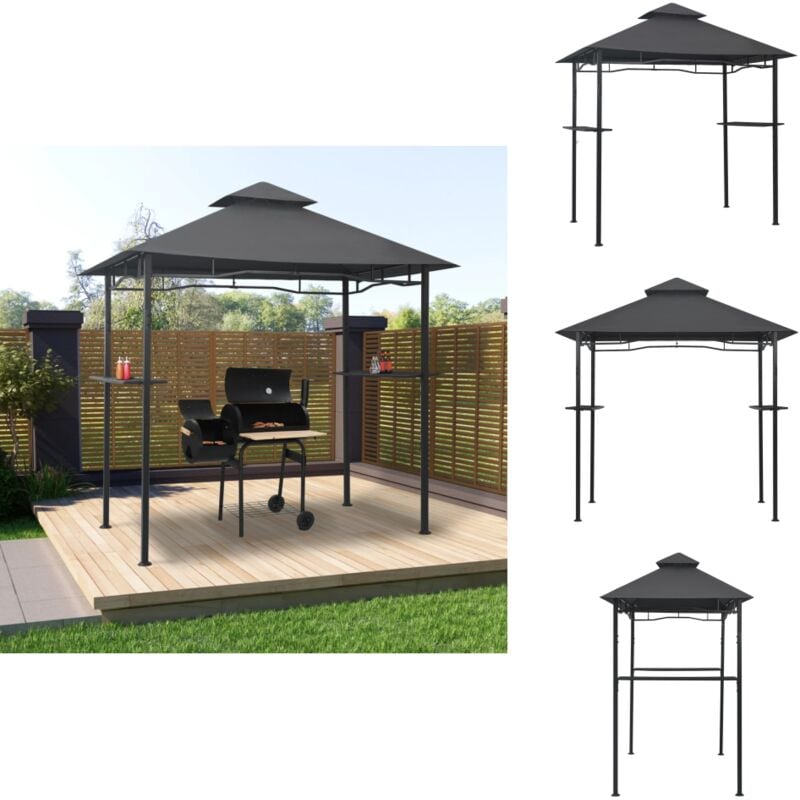Vidaxl - Belvédère de barbecue 240x150x255 cm Anthracite Acier - Abri De Jardin - Auvent De Barbecue - Parasol De Jardin - Gazebo - Protection Solaire