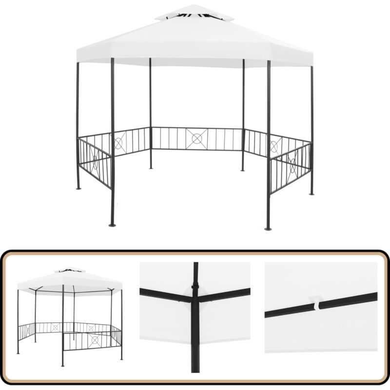 Vidaxl - Belvédère de jardin 323x275x265 cm Blanc 180 g/m² - Tonnelle De Jardin - Gazebo - Abri Jardin - Parasol - Structure Extérieure