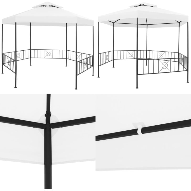 Vidaxl - Belvédère de jardin 323x275x265 cm Blanc 180 g/m² - Tonnelle De Jardin - Gazebo - Abri Jardin - Parasol - Structure Extérieure - Home &